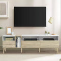 Bestier Modern TV with 3 Drawers and Open Shelves, Media Console Table for TVs up to 80'', Entertainment Center for Living Room, Color-Matching Design