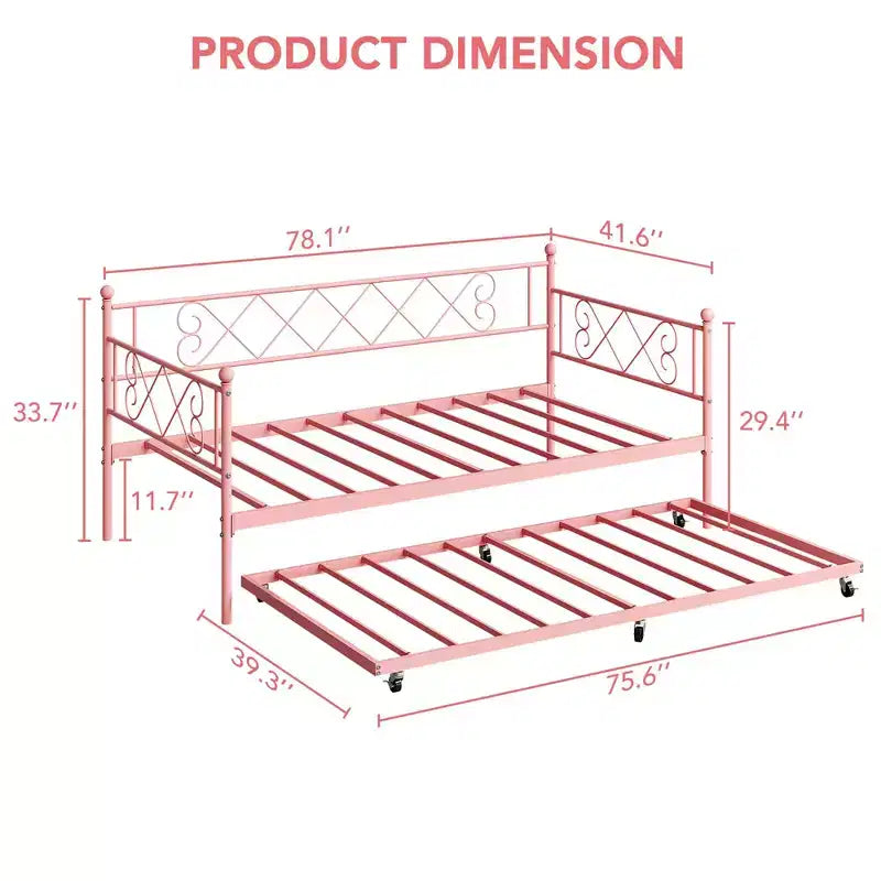 Base de cama doble con plataforma de metal resistente, base para colchón con listones, sofá cama con cabecero para dormitorio, sala de estar y habitación de invitados