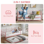 Base de cama doble con plataforma de metal resistente, base para colchón con listones, sofá cama con cabecero para dormitorio, sala de estar y habitación de invitados