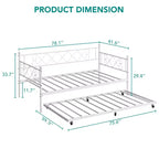 Base de cama doble con plataforma de metal resistente, base para colchón con listones, sofá cama con cabecero para dormitorio, sala de estar y habitación de invitados
