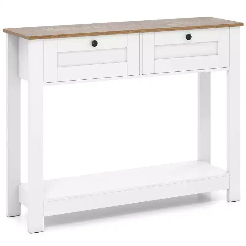Mesa Consola Costway con 2 Cajones, Mesa de Entrada Larga de 42 Pulgadas con Estante de Almacenamiento