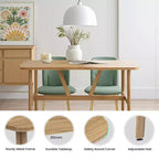 MAYEERTY Mesa de comedor rectangular moderna de madera de 47 pulgadas, estructura de metal con capacidad para 4 a 6 personas para cocina o comedor, nogal oscuro