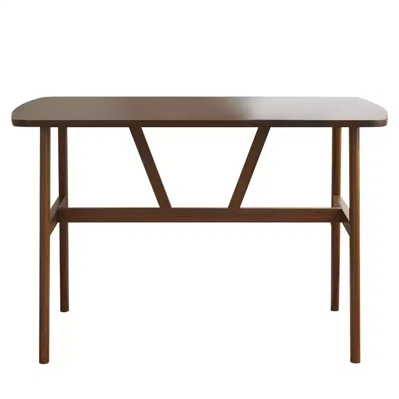 MAYEERTY Mesa de comedor rectangular moderna de madera de 47 pulgadas, estructura de metal con capacidad para 4 a 6 personas para cocina o comedor, nogal oscuro