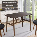 MAYEERTY Mesa de comedor rectangular moderna de madera de 47 pulgadas, estructura de metal con capacidad para 4 a 6 personas para cocina o comedor, nogal oscuro