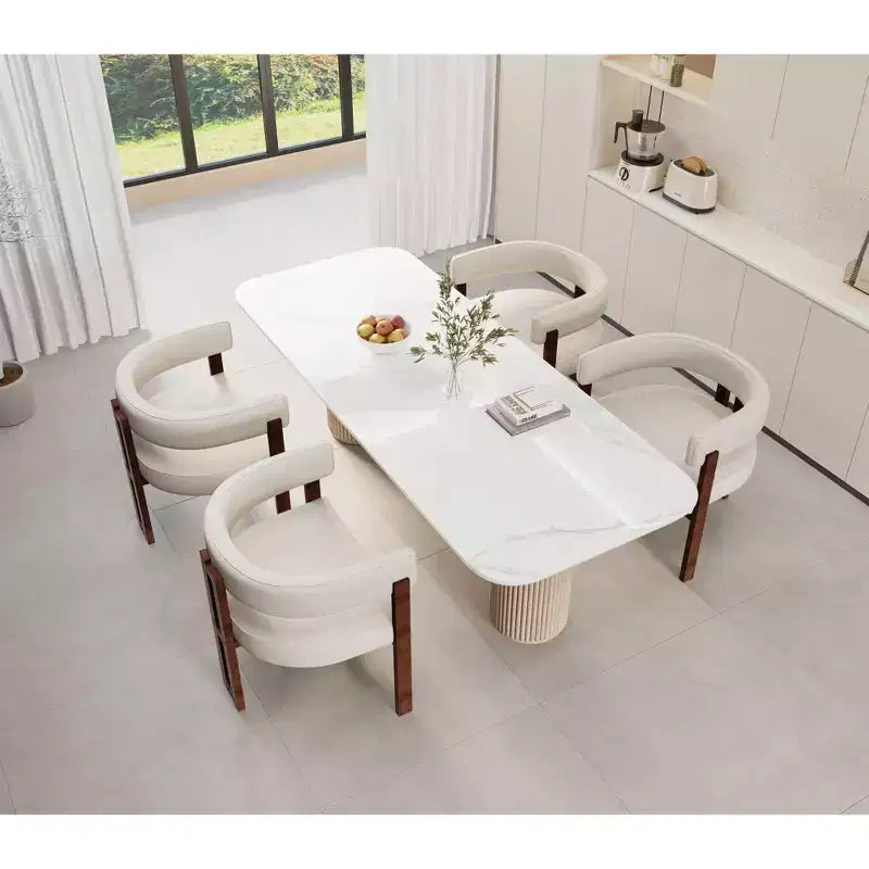 MAYEERTY Mesa de comedor rectangular moderna de madera de 47 pulgadas, estructura de metal con capacidad para 4 a 6 personas para cocina o comedor, nogal oscuro