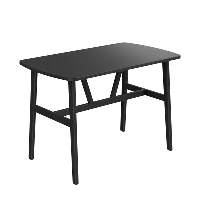 MAYEERTY Mesa de comedor rectangular moderna de madera de 47 pulgadas, estructura de metal con capacidad para 4 a 6 personas para cocina o comedor, nogal oscuro