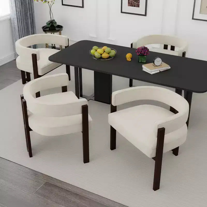 MAYEERTY Mesa de comedor rectangular moderna de madera de 47 pulgadas, estructura de metal con capacidad para 4 a 6 personas para cocina o comedor, nogal oscuro