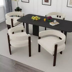 MAYEERTY Mesa de comedor rectangular moderna de madera de 47 pulgadas, estructura de metal con capacidad para 4 a 6 personas para cocina o comedor, nogal oscuro