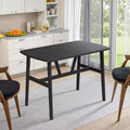 MAYEERTY 47in Modern Rectangular Wood Dining Table Metal Frame Fits 4-6 People for Kitchen Dining Room Dark Walnut