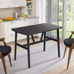 MAYEERTY 47in Modern Rectangular Wood Dining Table Metal Frame Fits 4-6 People for Kitchen Dining Room Dark Walnut
