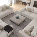 Royal Hampton Tokyo Inspired 36 Inch Square Mango Wood Coffee Table-Handcrafted with Elegant Sandblasted Gray Finish and Tapered Legs