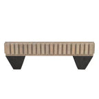 Mesa de centro cuadrada Royal Hampton Tokyo Inspired de 36 pulgadas de madera de mango, hecha a mano con elegante acabado gris arenado y patas cónicas