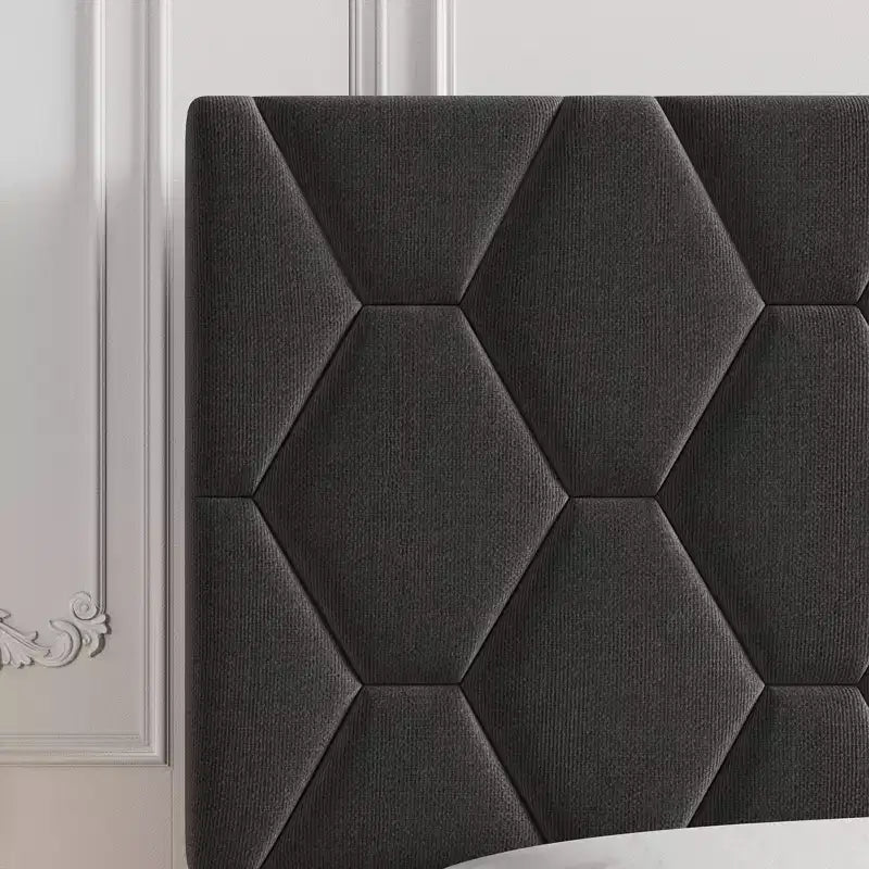 Estructura de cama tapizada con cabecero ajustable, resistente, sin ruido, no necesita somier