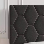 Estructura de cama tapizada con cabecero ajustable, resistente, sin ruido, no necesita somier