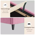 Estructura de cama tapizada con cabecero ajustable, resistente, sin ruido, no necesita somier