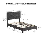 Estructura de cama tapizada con cabecero ajustable, resistente, sin ruido, no necesita somier