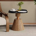 Christopher Knight Home Audrey Mesa Auxiliar Moderna con Diseño de Trébol de Cuatro Hojas de Resina con Acabado de Piedra y Base de Madera