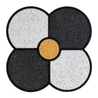 Christopher Knight Home Audrey Mesa Auxiliar Moderna con Diseño de Trébol de Cuatro Hojas de Resina con Acabado de Piedra y Base de Madera