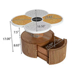 Mesa auxiliar Christopher Knight Home Evelyn moderna con aspecto de piedra, trébol de cuatro hojas, base de madera y cajón de almacenamiento