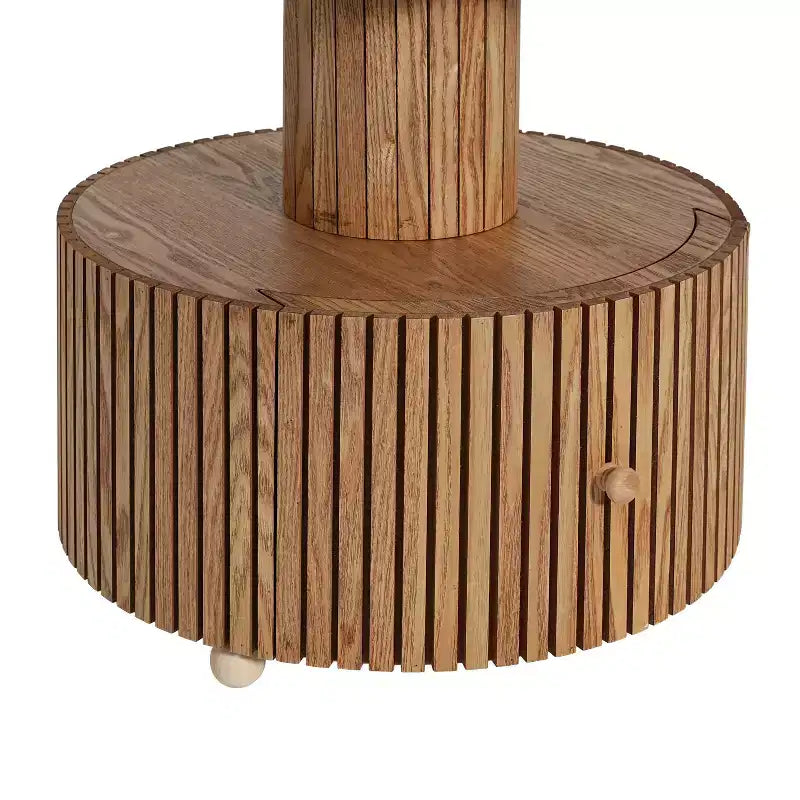 Mesa auxiliar Christopher Knight Home Evelyn moderna con aspecto de piedra, trébol de cuatro hojas, base de madera y cajón de almacenamiento