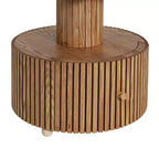 Mesa auxiliar Christopher Knight Home Evelyn moderna con aspecto de piedra, trébol de cuatro hojas, base de madera y cajón de almacenamiento