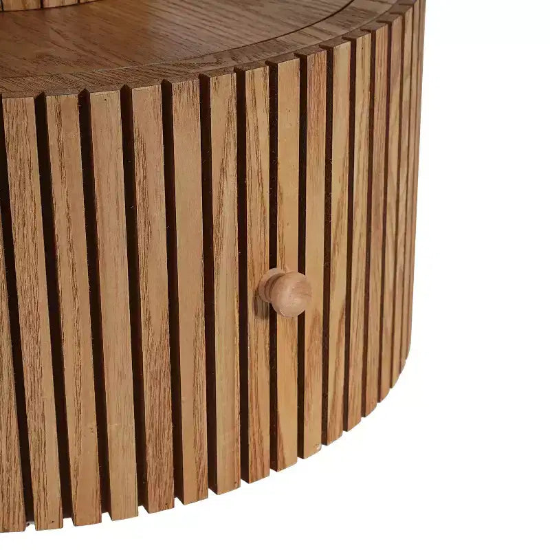 Mesa auxiliar Christopher Knight Home Evelyn moderna con aspecto de piedra, trébol de cuatro hojas, base de madera y cajón de almacenamiento