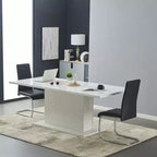 MueblesR Silla de oficina para invitados ergonómica sin ruedas, silla de comedor sin brazos con respaldo de apoyo cómodo con asiento y respaldo de PVC y base de trineo, estructura de metal, 4 unidades, negro