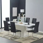 MueblesR Silla de oficina para invitados ergonómica sin ruedas, silla de comedor sin brazos con respaldo de apoyo cómodo con asiento y respaldo de PVC y base de trineo, estructura de metal, 4 unidades, negro