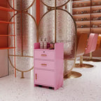 Gabinete de almacenamiento con cerradura para salón de belleza, soporte para secador de pelo, cajón para equipo de estilista