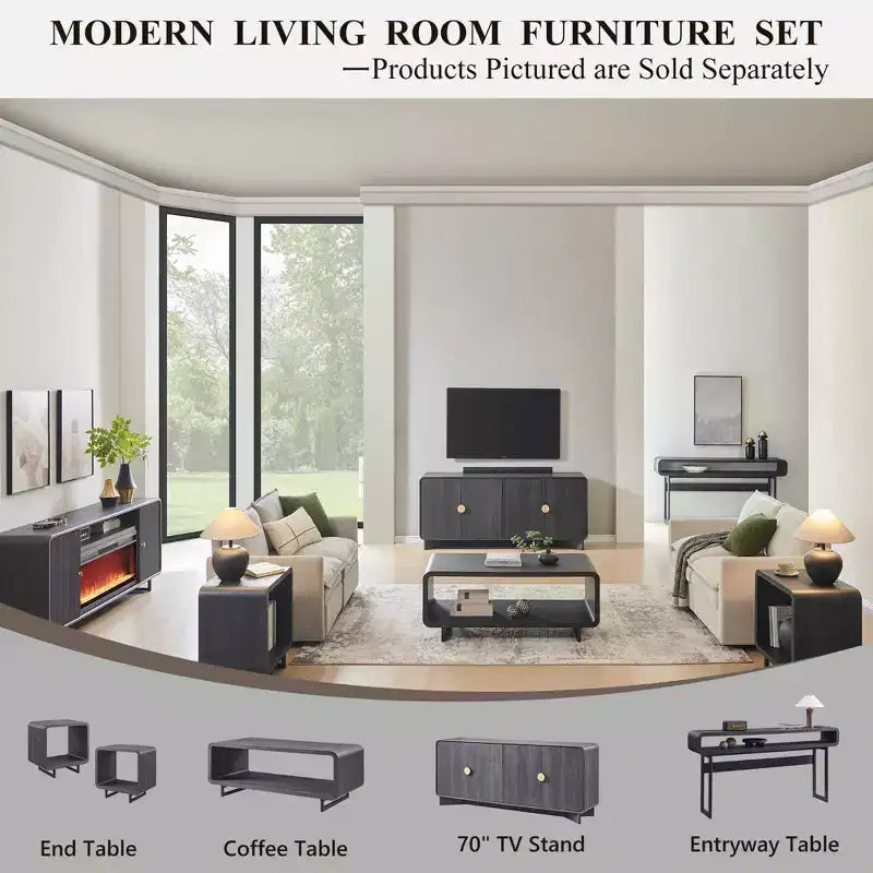 Mesa de centro de 48, mesa de centro moderna con estante de almacenamiento de 2 niveles, mesa rectangular de madera para sala de estar con madera gruesa para sala de estar