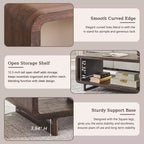 Mesa de centro de 48, mesa de centro moderna con estante de almacenamiento de 2 niveles, mesa rectangular de madera para sala de estar con madera gruesa para sala de estar