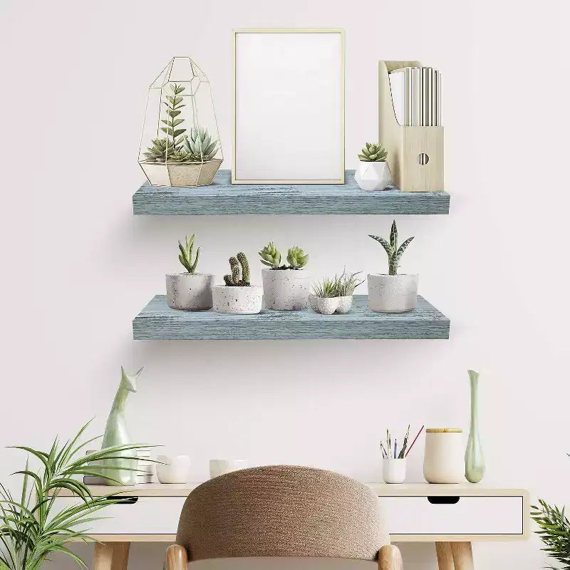 Paquete de 2 estantes de pared flotantes Sorbus (24x9) para dormitorio, decoración, cocina, sala de estar, para trofeos, marcos, estantería