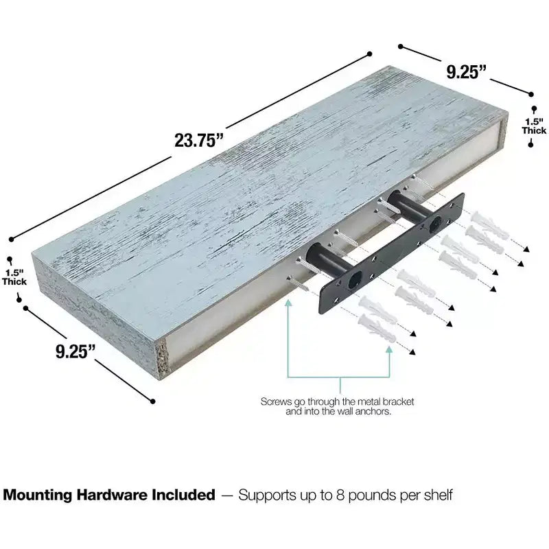 Paquete de 2 estantes de pared flotantes Sorbus (24x9) para dormitorio, decoración, cocina, sala de estar, para trofeos, marcos, estantería