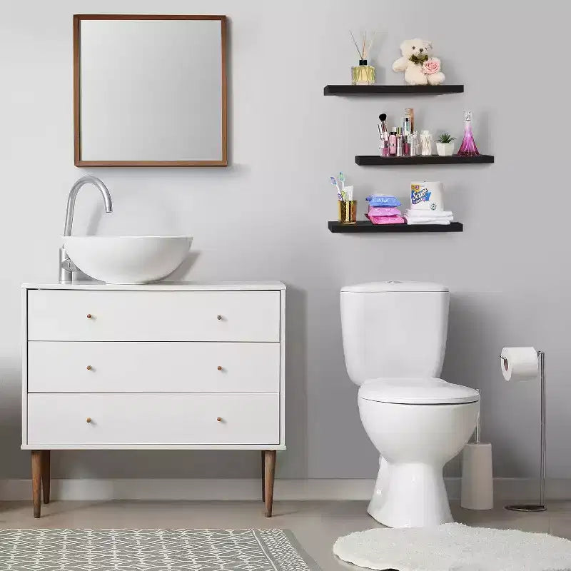 Paquete de 2 estantes de pared flotantes Sorbus (24x9) para dormitorio, decoración, cocina, sala de estar, para trofeos, marcos, estantería