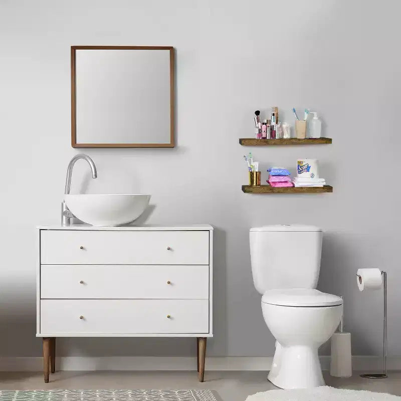 Paquete de 2 estantes de pared flotantes Sorbus (24x9) para dormitorio, decoración, cocina, sala de estar, para trofeos, marcos, estantería