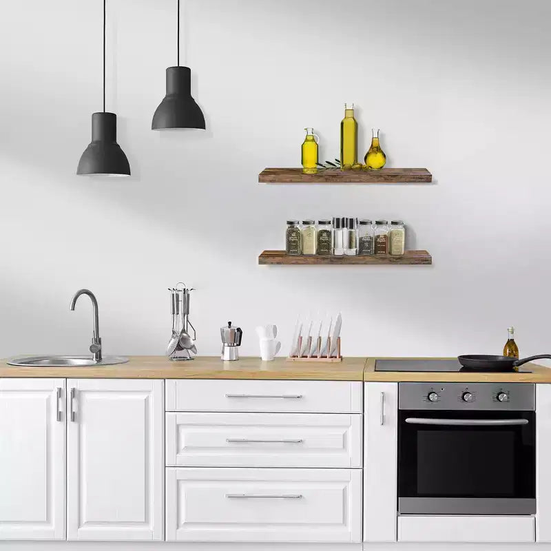 Paquete de 2 estantes de pared flotantes Sorbus (24x9) para dormitorio, decoración, cocina, sala de estar, para trofeos, marcos, estantería