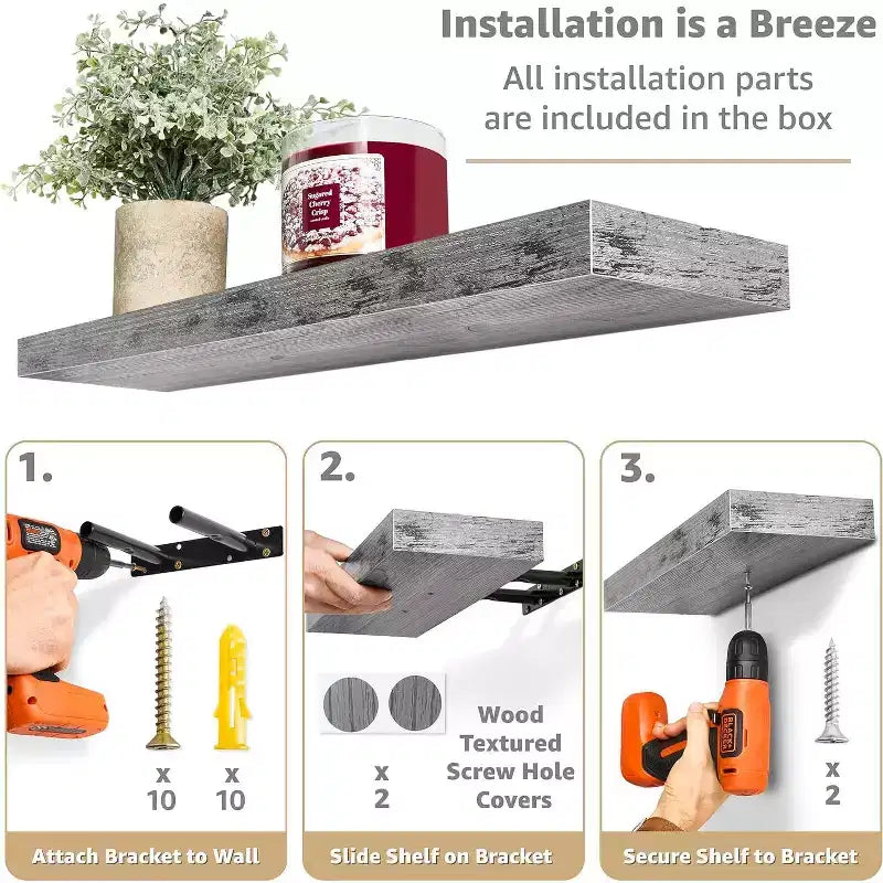 Paquete de 2 estantes de pared flotantes Sorbus (24x9) para dormitorio, decoración, cocina, sala de estar, para trofeos, marcos, estantería