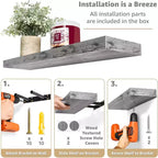 Paquete de 2 estantes de pared flotantes Sorbus (24x9) para dormitorio, decoración, cocina, sala de estar, para trofeos, marcos, estantería