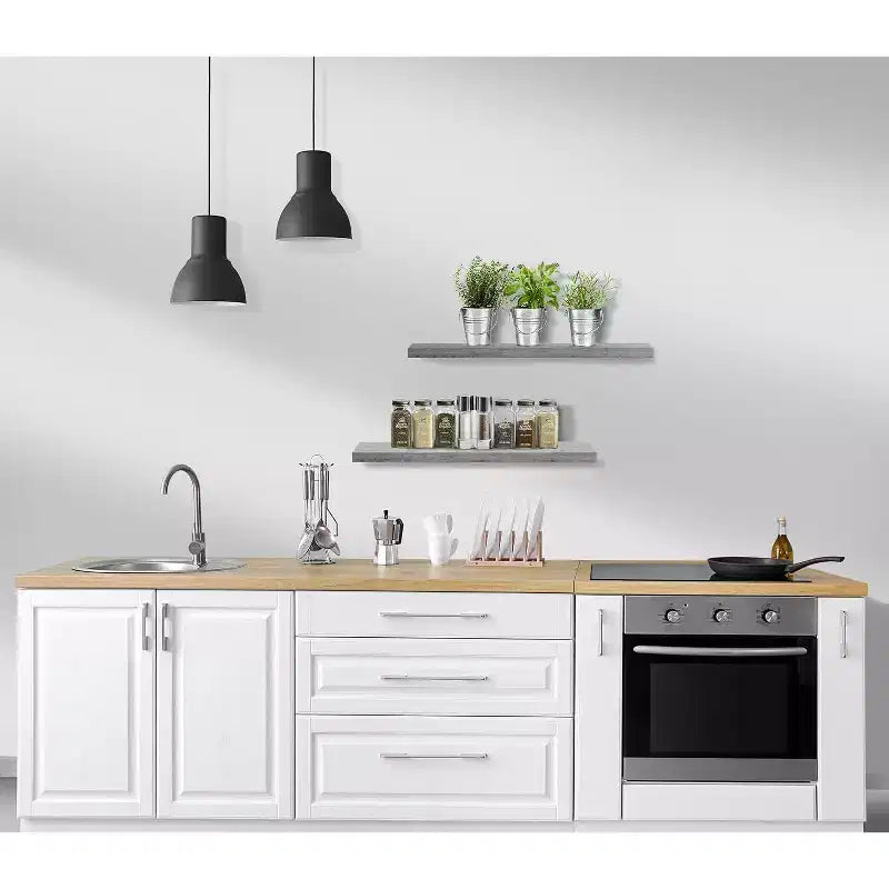 Paquete de 2 estantes de pared flotantes Sorbus (24x9) para dormitorio, decoración, cocina, sala de estar, para trofeos, marcos, estantería