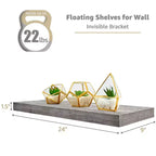 Paquete de 2 estantes de pared flotantes Sorbus (24x9) para dormitorio, decoración, cocina, sala de estar, para trofeos, marcos, estantería