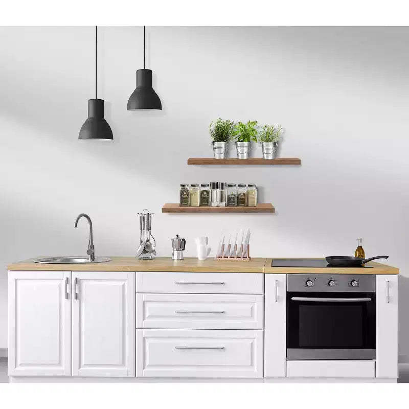Paquete de 2 estantes de pared flotantes Sorbus (24x9) para dormitorio, decoración, cocina, sala de estar, para trofeos, marcos, estantería