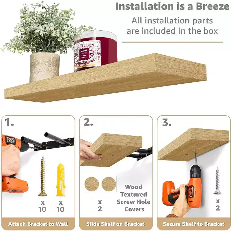 Paquete de 2 estantes de pared flotantes Sorbus (24x9) para dormitorio, decoración, cocina, sala de estar, para trofeos, marcos, estantería