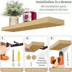 Paquete de 2 estantes de pared flotantes Sorbus (24x9) para dormitorio, decoración, cocina, sala de estar, para trofeos, marcos, estantería