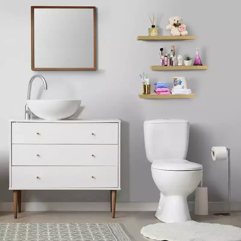 Paquete de 2 estantes de pared flotantes Sorbus (24x9) para dormitorio, decoración, cocina, sala de estar, para trofeos, marcos, estantería