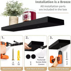 Paquete de 2 estantes de pared flotantes Sorbus (24x9) para dormitorio, decoración, cocina, sala de estar, para trofeos, marcos, estantería