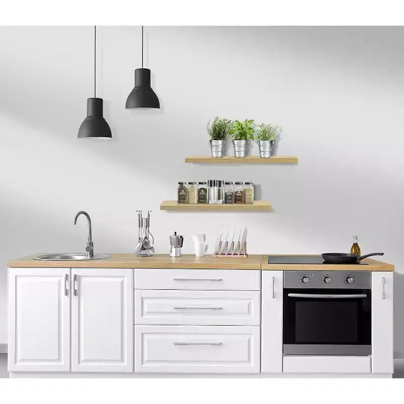 Paquete de 2 estantes de pared flotantes Sorbus (24x9) para dormitorio, decoración, cocina, sala de estar, para trofeos, marcos, estantería