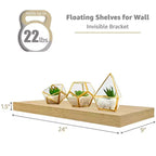 Paquete de 2 estantes de pared flotantes Sorbus (24x9) para dormitorio, decoración, cocina, sala de estar, para trofeos, marcos, estantería