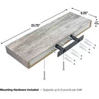 Paquete de 2 estantes de pared flotantes Sorbus (24x9) para dormitorio, decoración, cocina, sala de estar, para trofeos, marcos, estantería