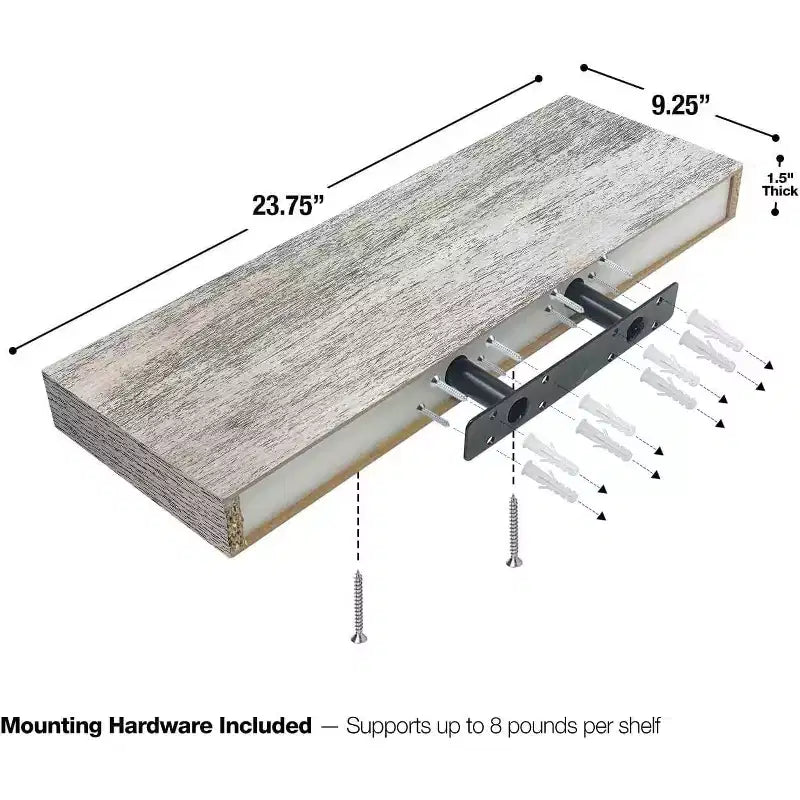 Paquete de 2 estantes de pared flotantes Sorbus (24x9) para dormitorio, decoración, cocina, sala de estar, para trofeos, marcos, estantería
