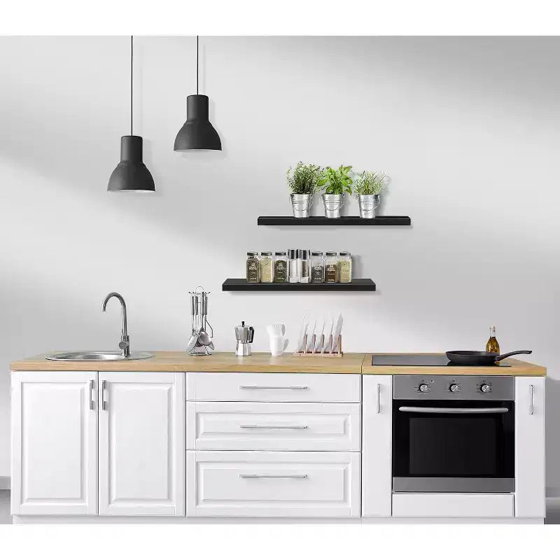 Paquete de 2 estantes de pared flotantes Sorbus (24x9) para dormitorio, decoración, cocina, sala de estar, para trofeos, marcos, estantería